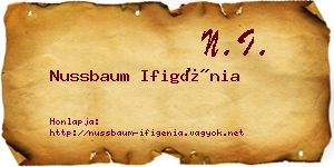 Nussbaum Ifigénia névjegykártya